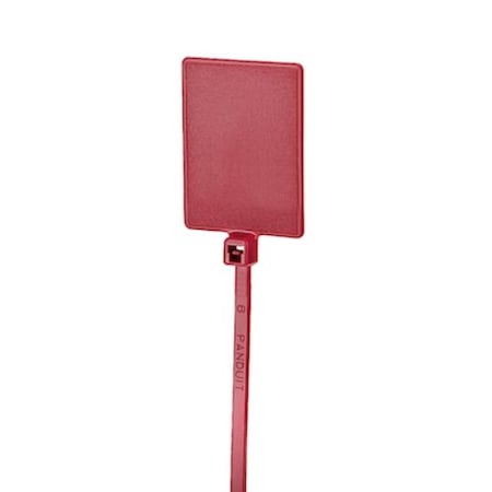 Panduit Cable Tie, 5-1/2 in L, 7/8 in Max Bundle Dia., Red, Nylon 6/6, 18 lb Strength, 1000 PK PLF1MA-M2